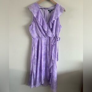 Chaps Purple Babydoll Wrap Dress-Asymmetrical size 14